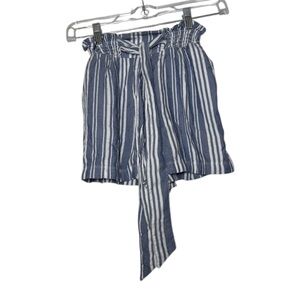 Hollister Blue and White Striped Paper Bag Shorts Ultra High Rise Size XXS